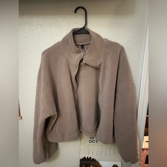 Sweaters - Tan Zip-Up Jacket